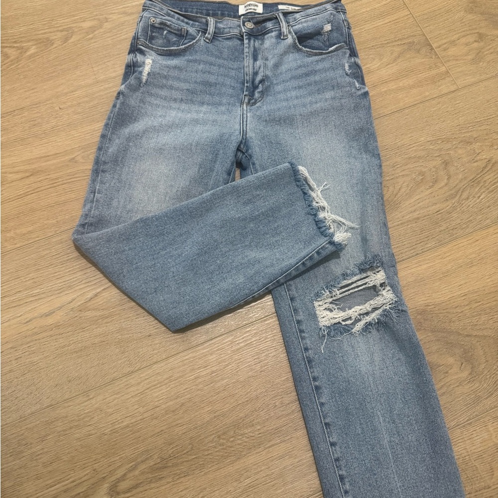 Kenzie Light Blue Distressed Ankle Jeans